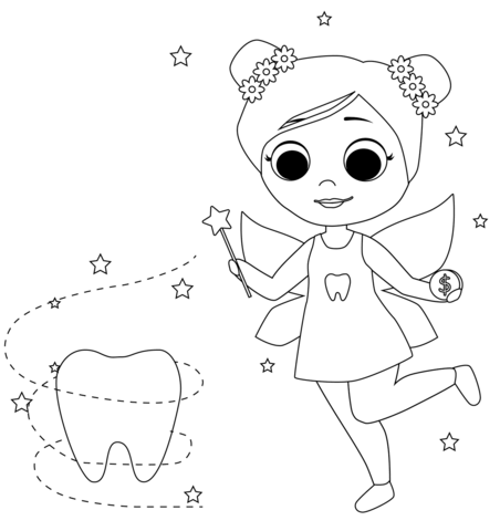 Tooth Fairy Coloring Page